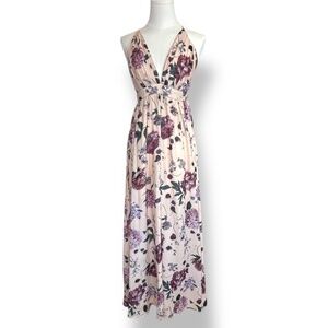 4/$20 SHEIN Plunging Neckline Floral Maxi Dress